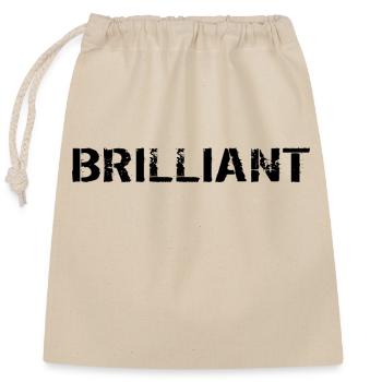 Noir brillant - Sac cadeau en coton avec cordon (25 x 30 cm) - nature - Devant