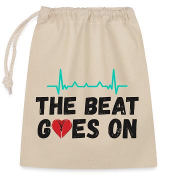 Open Heart Surgery - The beat goes on - Closable cotton gift bag (25x30cm) - nature - Front