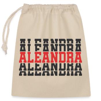 t-shirt Aleandra t-shirt gift stacked text - Closable cotton gift bag (25x30cm) - nature - Front
