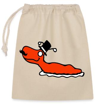 Mr Snail Sir Cylinder Monocle Rich Wealthy - Closable cotton gift bag (25x30cm) - nature - Front