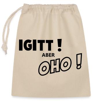 Igitt aber oho - Verschließbarer Geschenkbeutel aus Baumwolle (25x30cm) - Natur - Vorne