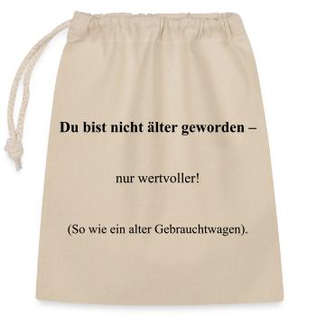 Birthday - Closable cotton gift bag (25x30cm) - nature - Front