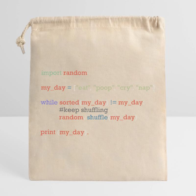 Drôle de code python sur la vie quotidienne, bébé Sac cadeau en coton avec cordon (25 x 30 cm)