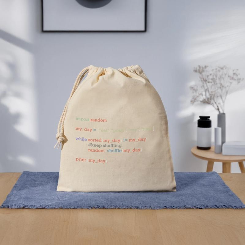 Drôle de code python sur la vie quotidienne, bébé Sac cadeau en coton avec cordon (25 x 30 cm)