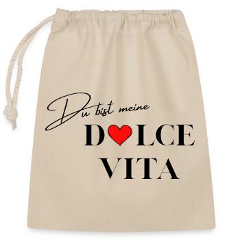 Dire l’amour - Sac cadeau en coton avec cordon (25 x 30 cm) - nature - Devant