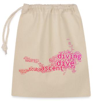 Easy Diving timeless design - Closable cotton gift bag (25x30cm) - nature - Front