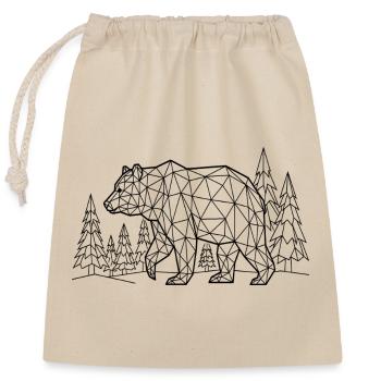 Silhouette d’ours Grizzli de forêt de pins - Sac cadeau en coton avec cordon (25 x 30 cm) - nature - Devant