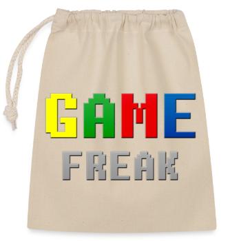 Retro Pixel Game Freak-Thema - Verschließbarer Geschenkbeutel aus Baumwolle (25x30cm) - Natur - Vorne