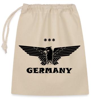 Deutsdchland Adler Germany black - Verschließbarer Geschenkbeutel aus Baumwolle (25x30cm) - Natur - Vorne