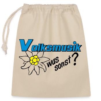 Volksmusik Edelweiß Emblem - Verschließbarer Geschenkbeutel aus Baumwolle (25x30cm) - Natur - Vorne