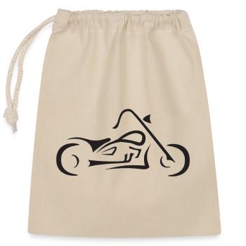Motorbike line drawing - Closable cotton gift bag (25x30cm) - nature - Front
