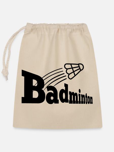 Bagminton-Perspektive mit Shuttle - Verschließbarer Geschenkbeutel aus Baumwolle (25x30cm) - Natur