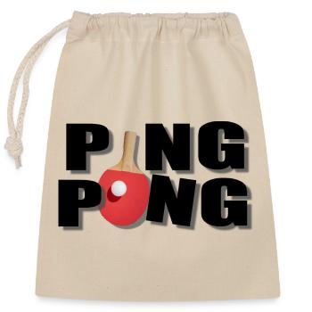 Ping pong - Sac cadeau en coton avec cordon (25 x 30 cm) - nature - Devant