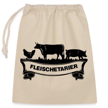 Meat Etarian Meat Lover Shirt - Closable cotton gift bag (25x30cm) - nature - Front