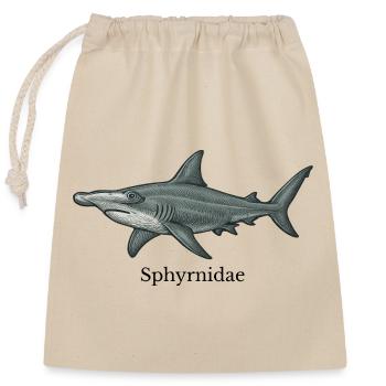 Sphyrnidae Hammerhead Shark Design - Closable cotton gift bag (25x30cm) - nature - Front