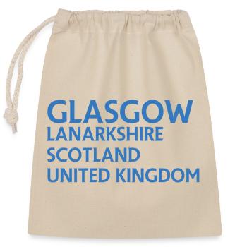 Glasgow – Scotland Textdesign - Verschließbarer Geschenkbeutel aus Baumwolle (25x30cm) - Natur - Vorne