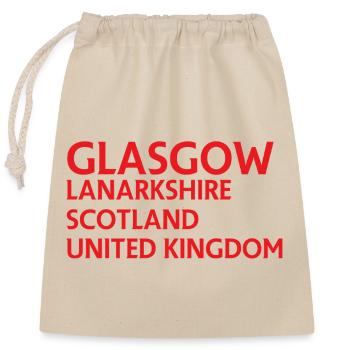 Glasgow – Scotland Textdesign - Sac cadeau en coton avec cordon (25 x 30 cm) - nature - Devant