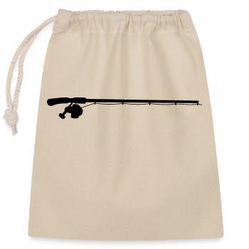 fishing rod - Closable cotton gift bag (25x30cm) - nature - Front