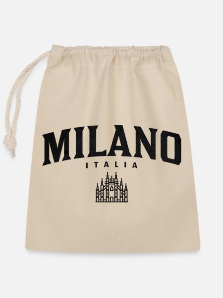 Milano Gothic Skyline Italien - Verschließbarer Geschenkbeutel aus Baumwolle (25x30cm) - Natur