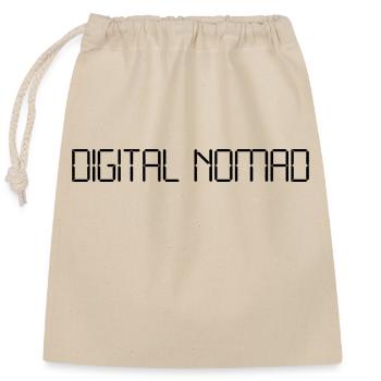Digital nomads - Closable cotton gift bag (25x30cm) - nature - Front