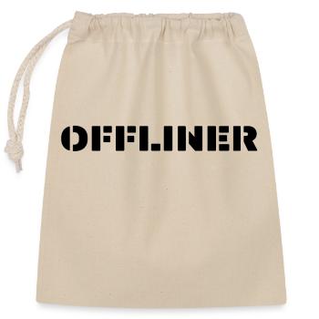 offliner schwarz nicht online digital detox - Verschließbarer Geschenkbeutel aus Baumwolle (25x30cm) - Natur - Vorne