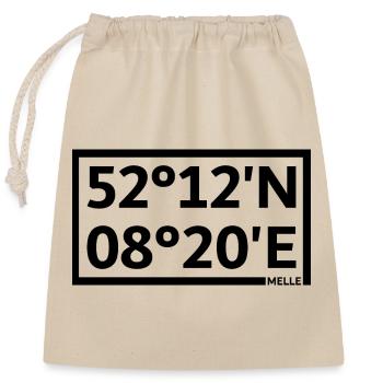 Coordonnées de Melle - Sac cadeau en coton avec cordon (25 x 30 cm) - nature - Devant