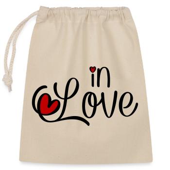 In love - Closable cotton gift bag (25x30cm) - nature - Front