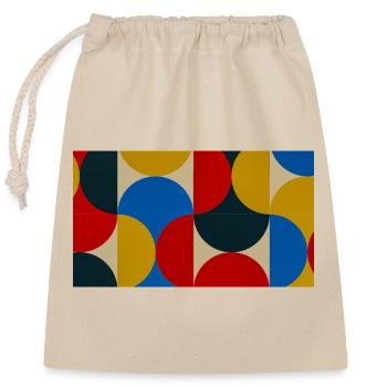 Colorful Circle Blocks - Closable cotton gift bag (25x30cm) - nature - Front