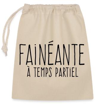 Part-time lazy - In praise of laziness - Closable cotton gift bag (25x30cm) - nature - Front