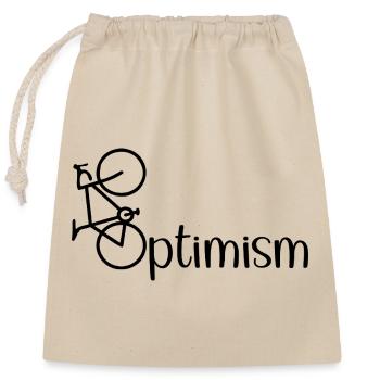 Cycliste Optimism - Sac cadeau en coton avec cordon (25 x 30 cm) - nature - Devant