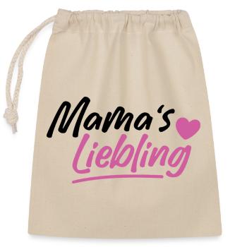 Mama's Liebling - Verschließbarer Geschenkbeutel aus Baumwolle (25x30cm) - Natur - Vorne