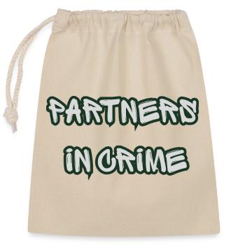 Partners in Crime Graffiti - Closable cotton gift bag (25x30cm) - nature - Front