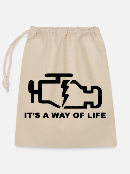 It´s a way of life - Verschließbarer Geschenkbeutel aus Baumwolle (25x30cm) - Natur