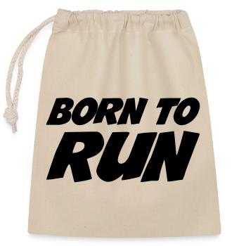 Born to run Athletics - Verschließbarer Geschenkbeutel aus Baumwolle (25x30cm) - Natur - Vorne