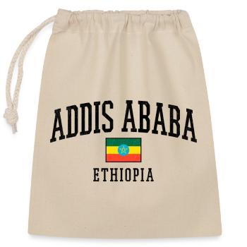 Addis Ababa Ethiopia Flag Motif Graphic Description - Closable cotton gift bag (25x30cm) - nature - Front