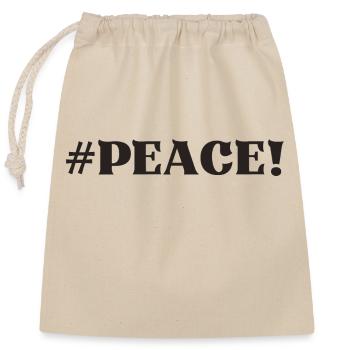 #Peace Frieden - Verschließbarer Geschenkbeutel aus Baumwolle (25x30cm) - Natur - Vorne