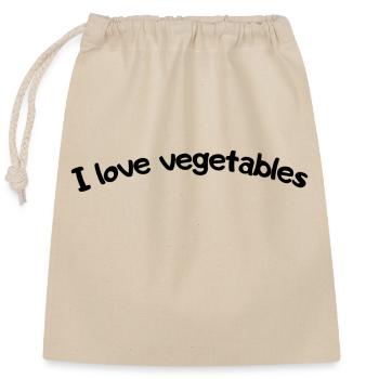 I love vegetables - Verschließbarer Geschenkbeutel aus Baumwolle (25x30cm) - Natur - Vorne