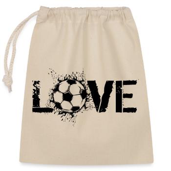 Soccer Love Ball Explosion Player Club icon - Closable cotton gift bag (25x30cm) - nature - Front