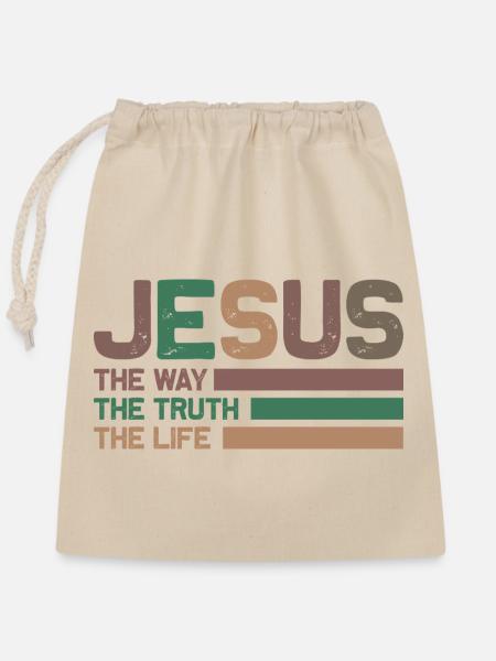 Jesus - Verschließbarer Geschenkbeutel aus Baumwolle (25x30cm) - Natur