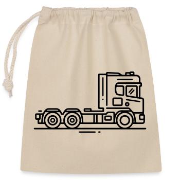 Truck Truck Vehicle - Closable cotton gift bag (25x30cm) - nature - Front