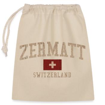 Zermatt Swiss Textured Logo - Verschließbarer Geschenkbeutel aus Baumwolle (25x30cm) - Natur - Vorne