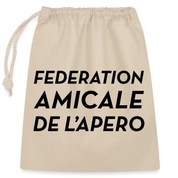 Fédération Amicale de l'Apéro - Closable cotton gift bag (25x30cm) - nature - Front