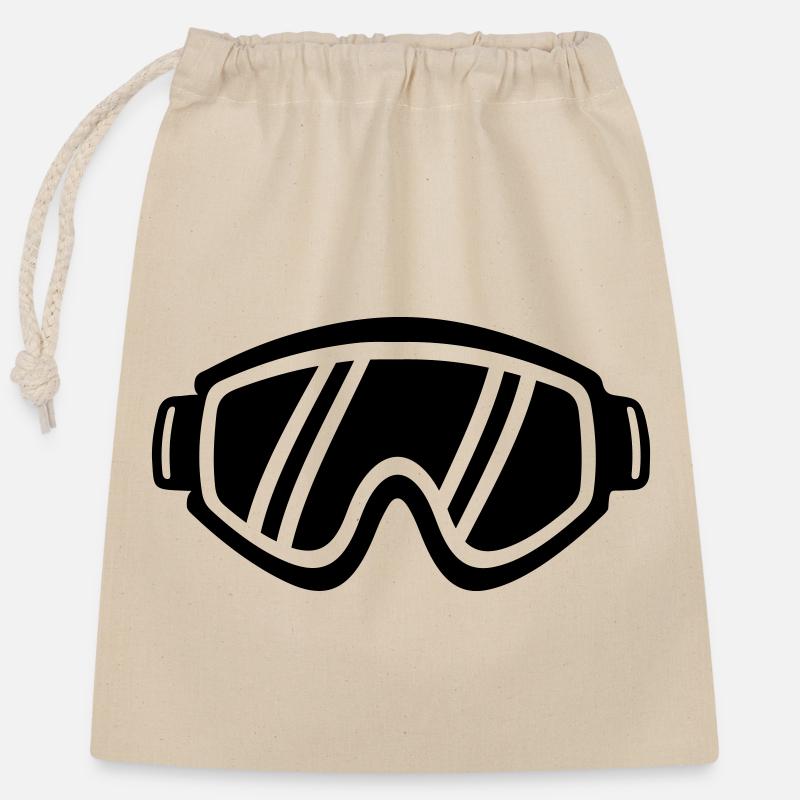 Ski goggles - Closable cotton gift bag (25x30cm) - nature