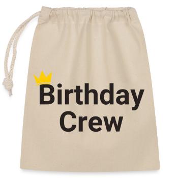 Birthday Crew - Verschließbarer Geschenkbeutel aus Baumwolle (25x30cm) - Natur - Vorne