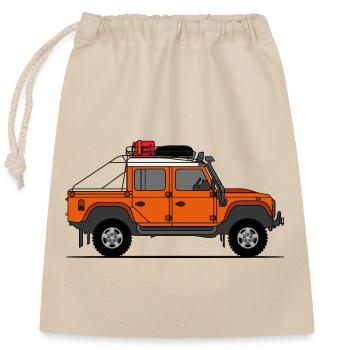 Defender Double Cab Offroad Orange - Closable cotton gift bag (25x30cm) - nature - Front