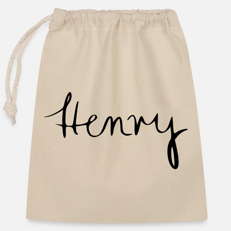 Henry - Sac cadeau en coton avec cordon (25 x 30 cm) - nature