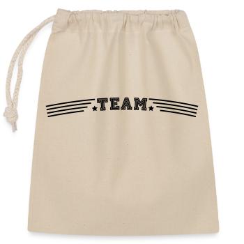 team - Closable cotton gift bag (25x30cm) - nature - Front