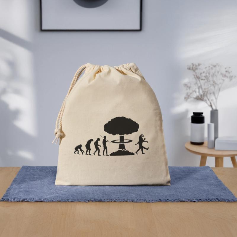 Radioactive evolution Closable cotton gift bag (25x30cm)