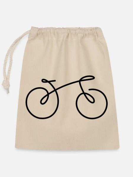 Fahrrad Linie - Verschließbarer Geschenkbeutel aus Baumwolle (25x30cm) - Natur
