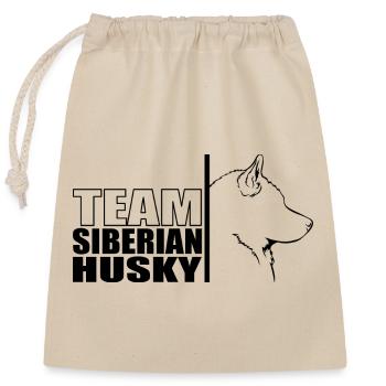 TEAM Husky de Sibérie Chien Wilsigns - Sac cadeau en coton avec cordon (25 x 30 cm) - nature - Devant